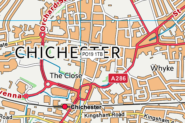 PO19 1TB map - OS VectorMap District (Ordnance Survey)
