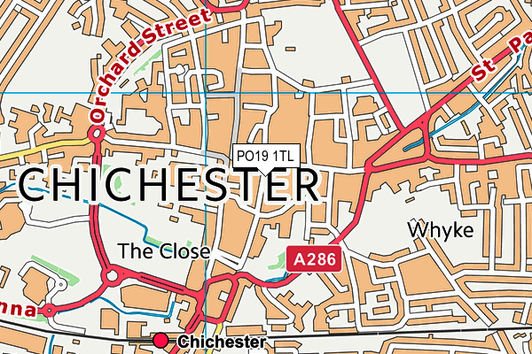PO19 1TL map - OS VectorMap District (Ordnance Survey) PO19 1TL map - OS VectorMap District (Ordnance Survey)