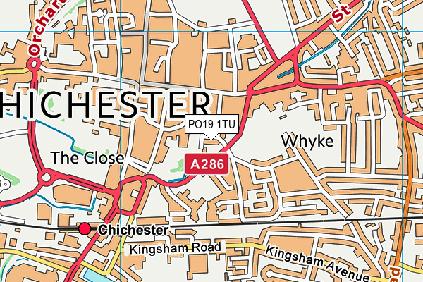PO19 1TU map - OS VectorMap District (Ordnance Survey) PO19 1TU map - OS VectorMap District (Ordnance Survey)