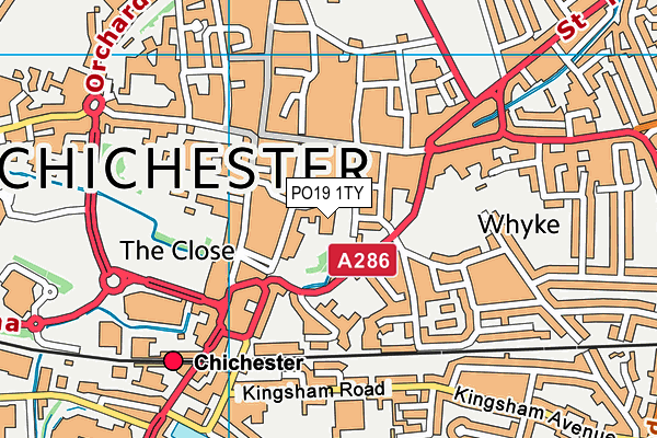 PO19 1TY map - OS VectorMap District (Ordnance Survey)
