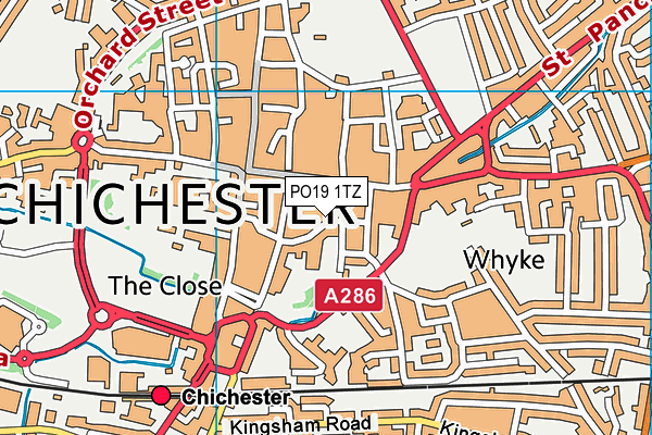 PO19 1TZ map - OS VectorMap District (Ordnance Survey) PO19 1TZ map - OS VectorMap District (Ordnance Survey)
