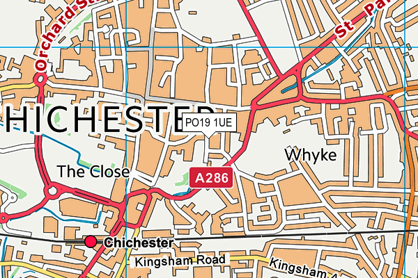 PO19 1UE map - OS VectorMap District (Ordnance Survey)
