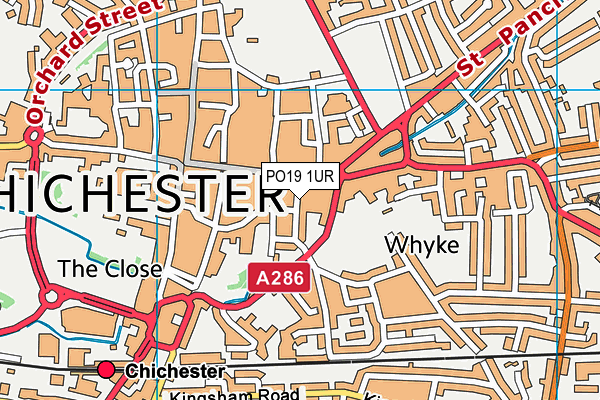 PO19 1UR map - OS VectorMap District (Ordnance Survey) PO19 1UR map - OS VectorMap District (Ordnance Survey)