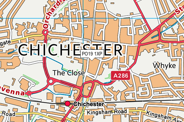 PO19 1XP map - OS VectorMap District (Ordnance Survey)