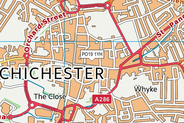 PO19 1YH map - OS VectorMap District (Ordnance Survey) PO19 1YH map - OS VectorMap District (Ordnance Survey)