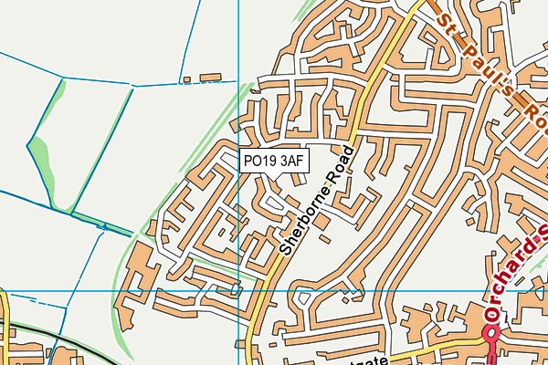 PO19 3AF map - OS VectorMap District (Ordnance Survey) PO19 3AF map - OS VectorMap District (Ordnance Survey)