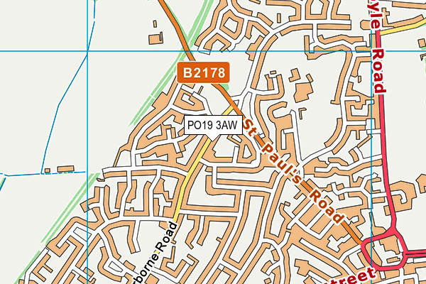 PO19 3AW map - OS VectorMap District (Ordnance Survey) PO19 3AW map - OS VectorMap District (Ordnance Survey)