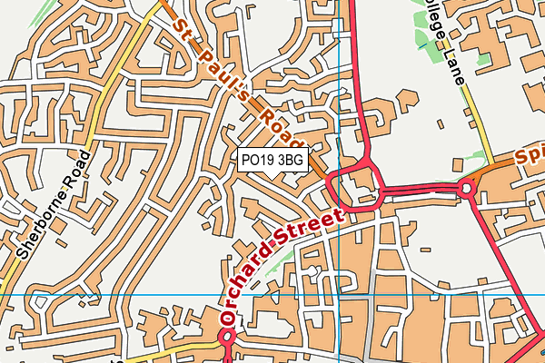 PO19 3BG map - OS VectorMap District (Ordnance Survey) PO19 3BG map - OS VectorMap District (Ordnance Survey)