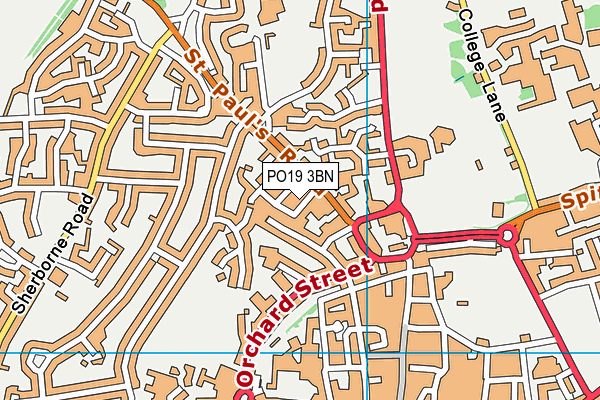 PO19 3BN map - OS VectorMap District (Ordnance Survey) PO19 3BN map - OS VectorMap District (Ordnance Survey)