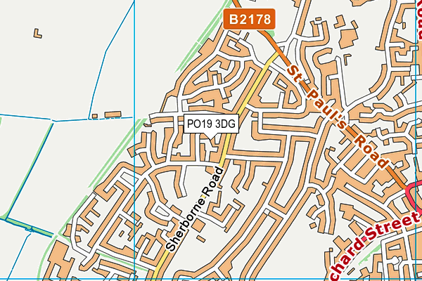 PO19 3DG map - OS VectorMap District (Ordnance Survey) PO19 3DG map - OS VectorMap District (Ordnance Survey)
