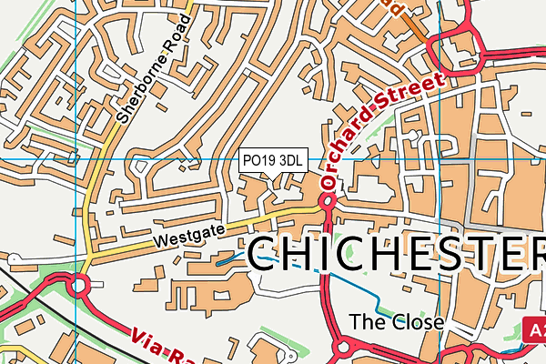 PO19 3DL map - OS VectorMap District (Ordnance Survey) PO19 3DL map - OS VectorMap District (Ordnance Survey)
