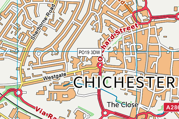 PO19 3DW map - OS VectorMap District (Ordnance Survey) PO19 3DW map - OS VectorMap District (Ordnance Survey)
