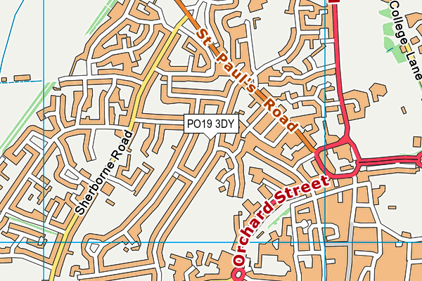 PO19 3DY map - OS VectorMap District (Ordnance Survey) PO19 3DY map - OS VectorMap District (Ordnance Survey)