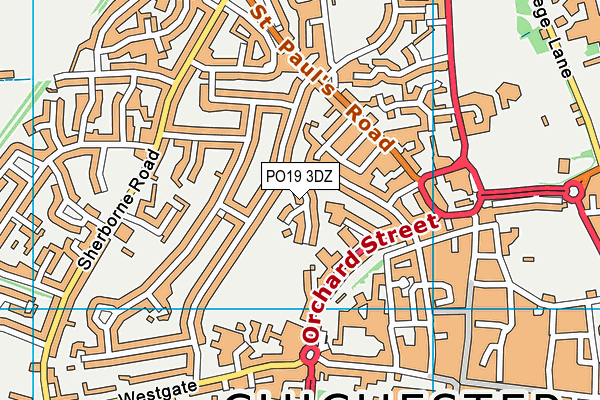 PO19 3DZ map - OS VectorMap District (Ordnance Survey) PO19 3DZ map - OS VectorMap District (Ordnance Survey)