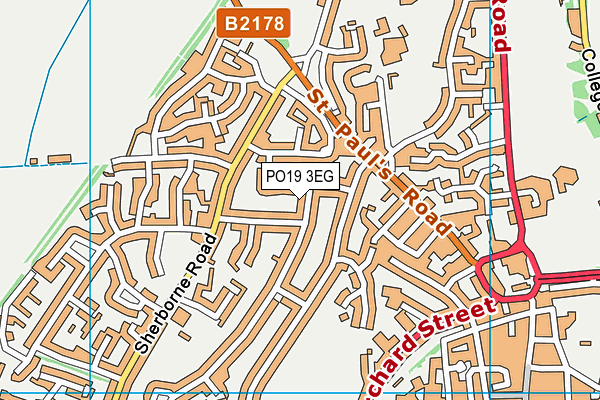 PO19 3EG map - OS VectorMap District (Ordnance Survey) PO19 3EG map - OS VectorMap District (Ordnance Survey)