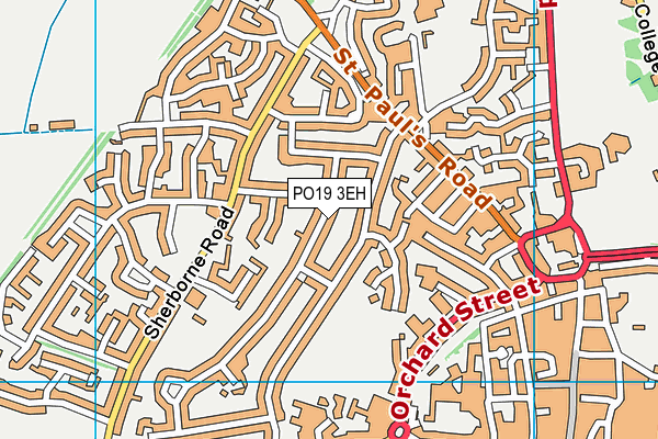 PO19 3EH map - OS VectorMap District (Ordnance Survey) PO19 3EH map - OS VectorMap District (Ordnance Survey)