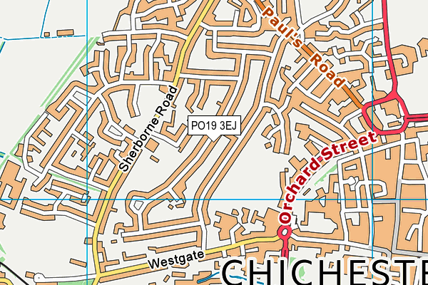 PO19 3EJ map - OS VectorMap District (Ordnance Survey) PO19 3EJ map - OS VectorMap District (Ordnance Survey)