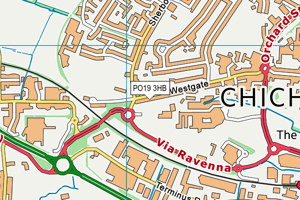 PO19 3HB map - OS VectorMap District (Ordnance Survey) PO19 3HB map - OS VectorMap District (Ordnance Survey)