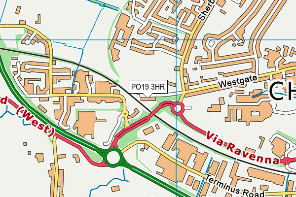 PO19 3HR map - OS VectorMap District (Ordnance Survey) PO19 3HR map - OS VectorMap District (Ordnance Survey)