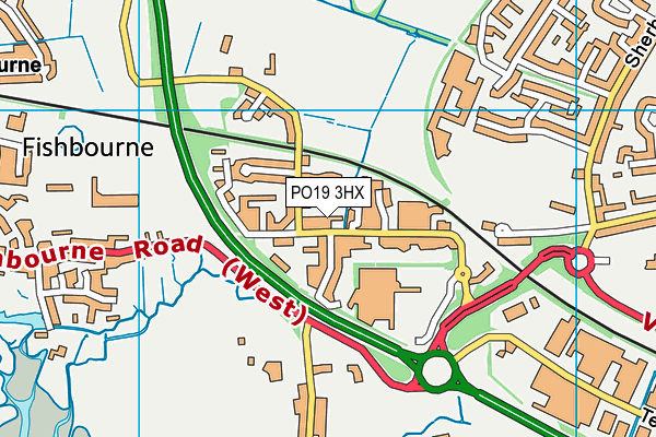 PO19 3HX map - OS VectorMap District (Ordnance Survey)