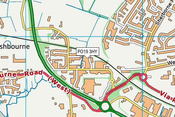 PO19 3HY map - OS VectorMap District (Ordnance Survey) PO19 3HY map - OS VectorMap District (Ordnance Survey)