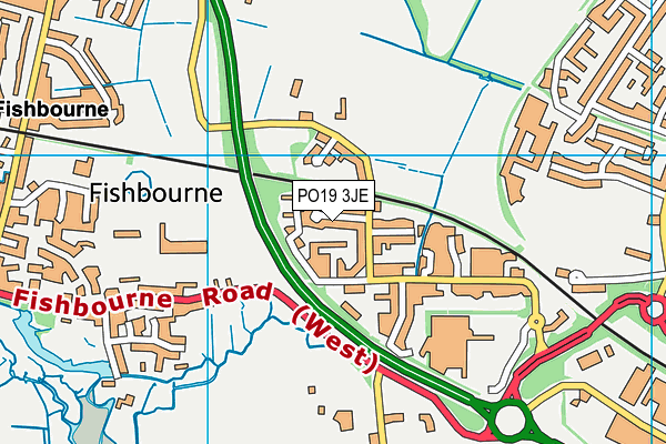 PO19 3JE map - OS VectorMap District (Ordnance Survey) PO19 3JE map - OS VectorMap District (Ordnance Survey)