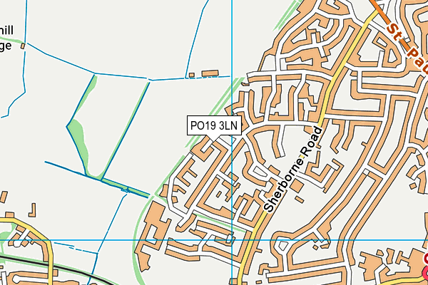 PO19 3LN map - OS VectorMap District (Ordnance Survey) PO19 3LN map - OS VectorMap District (Ordnance Survey)