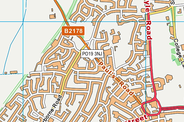 PO19 3NJ map - OS VectorMap District (Ordnance Survey) PO19 3NJ map - OS VectorMap District (Ordnance Survey)