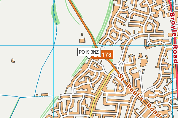 PO19 3NZ map - OS VectorMap District (Ordnance Survey) PO19 3NZ map - OS VectorMap District (Ordnance Survey)