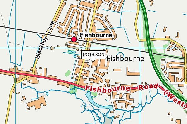 PO19 3QN map - OS VectorMap District (Ordnance Survey)
