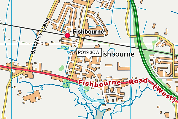 PO19 3QW map - OS VectorMap District (Ordnance Survey)