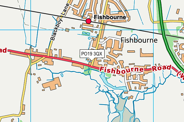 PO19 3QX map - OS VectorMap District (Ordnance Survey)