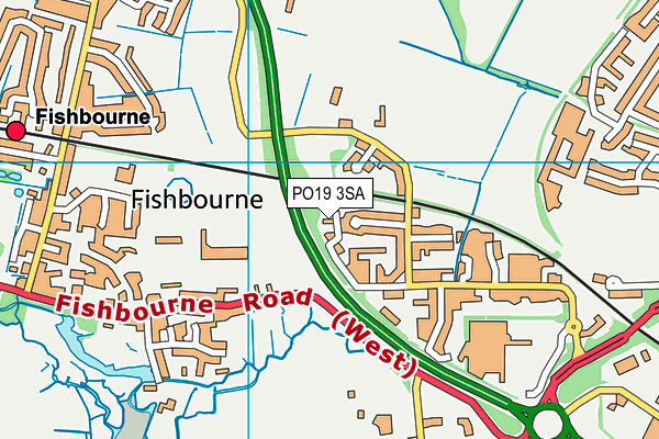 PO19 3SA map - OS VectorMap District (Ordnance Survey)
