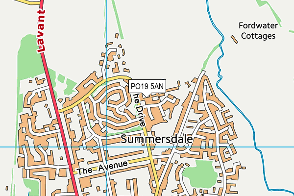 PO19 5AN map - OS VectorMap District (Ordnance Survey) PO19 5AN map - OS VectorMap District (Ordnance Survey)