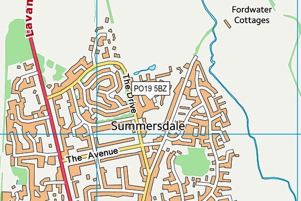 PO19 5BZ map - OS VectorMap District (Ordnance Survey) PO19 5BZ map - OS VectorMap District (Ordnance Survey)