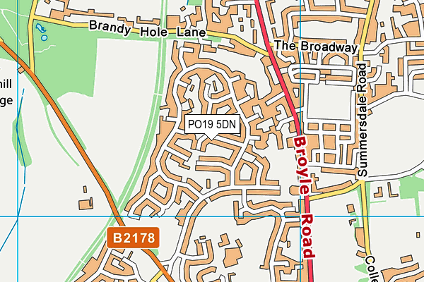 PO19 5DN map - OS VectorMap District (Ordnance Survey)