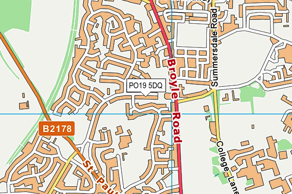 PO19 5DQ map - OS VectorMap District (Ordnance Survey) PO19 5DQ map - OS VectorMap District (Ordnance Survey)