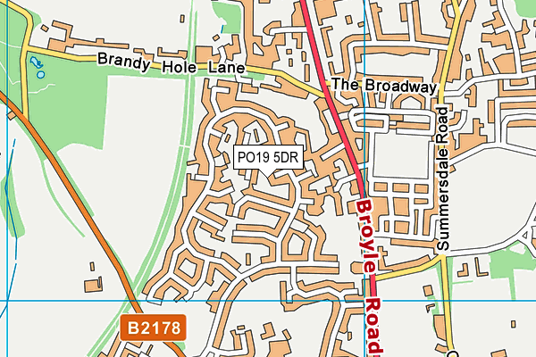 PO19 5DR map - OS VectorMap District (Ordnance Survey)