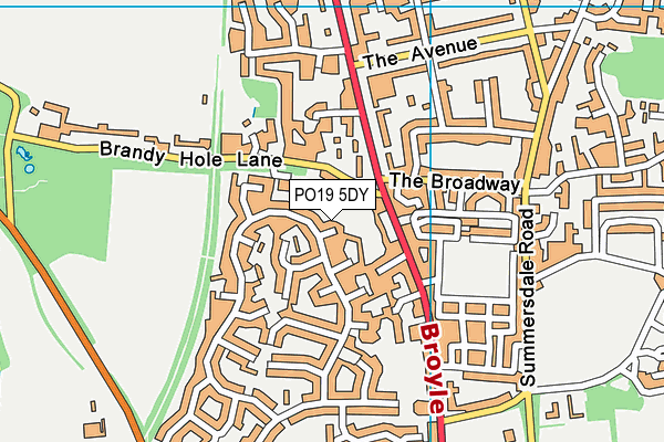 PO19 5DY map - OS VectorMap District (Ordnance Survey) PO19 5DY map - OS VectorMap District (Ordnance Survey)