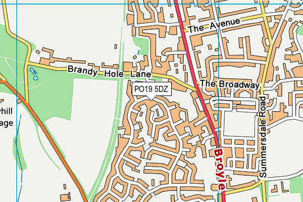 PO19 5DZ map - OS VectorMap District (Ordnance Survey) PO19 5DZ map - OS VectorMap District (Ordnance Survey)
