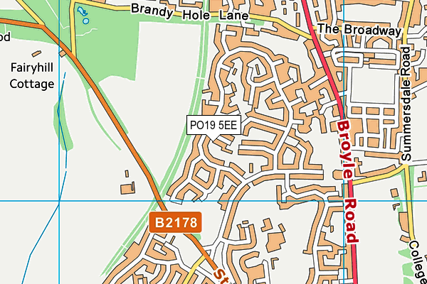 PO19 5EE map - OS VectorMap District (Ordnance Survey) PO19 5EE map - OS VectorMap District (Ordnance Survey)