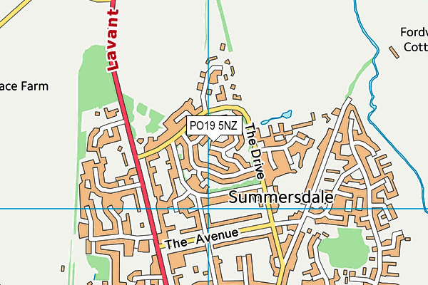PO19 5NZ map - OS VectorMap District (Ordnance Survey) PO19 5NZ map - OS VectorMap District (Ordnance Survey)