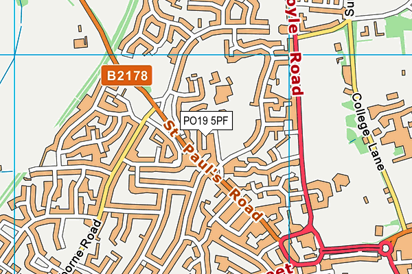 PO19 5PF map - OS VectorMap District (Ordnance Survey) PO19 5PF map - OS VectorMap District (Ordnance Survey)