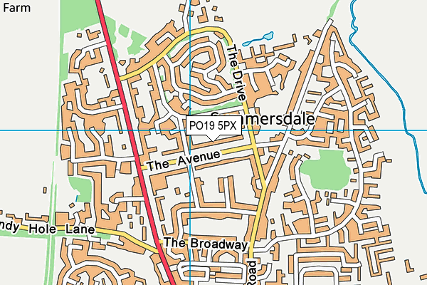 PO19 5PX map - OS VectorMap District (Ordnance Survey)