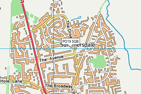 PO19 5QB map - OS VectorMap District (Ordnance Survey) PO19 5QB map - OS VectorMap District (Ordnance Survey)