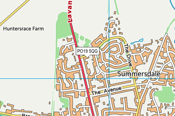 PO19 5QG map - OS VectorMap District (Ordnance Survey) PO19 5QG map - OS VectorMap District (Ordnance Survey)