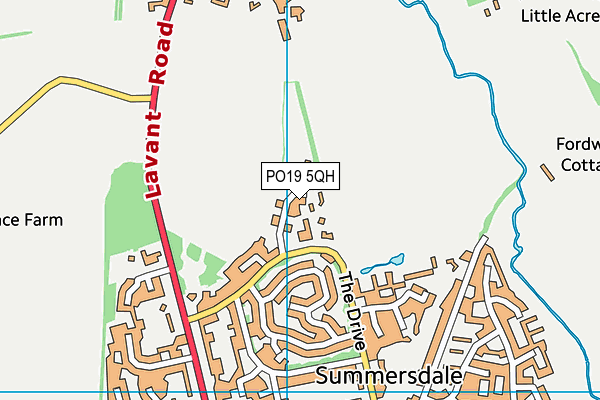 PO19 5QH map - OS VectorMap District (Ordnance Survey) PO19 5QH map - OS VectorMap District (Ordnance Survey)