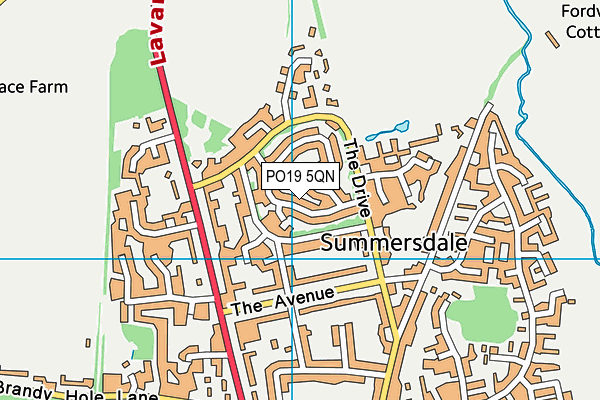 PO19 5QN map - OS VectorMap District (Ordnance Survey) PO19 5QN map - OS VectorMap District (Ordnance Survey)