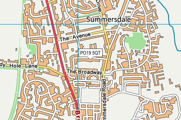 PO19 5QT map - OS VectorMap District (Ordnance Survey) PO19 5QT map - OS VectorMap District (Ordnance Survey)