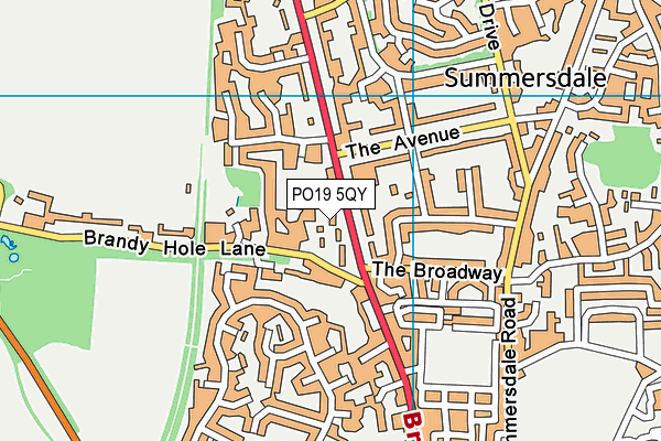 PO19 5QY map - OS VectorMap District (Ordnance Survey) PO19 5QY map - OS VectorMap District (Ordnance Survey)